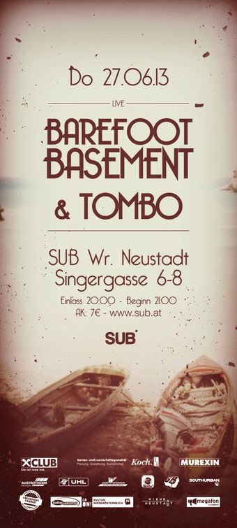 Live im SUB: Barefoot Basement/Tombo – 27.6.13
