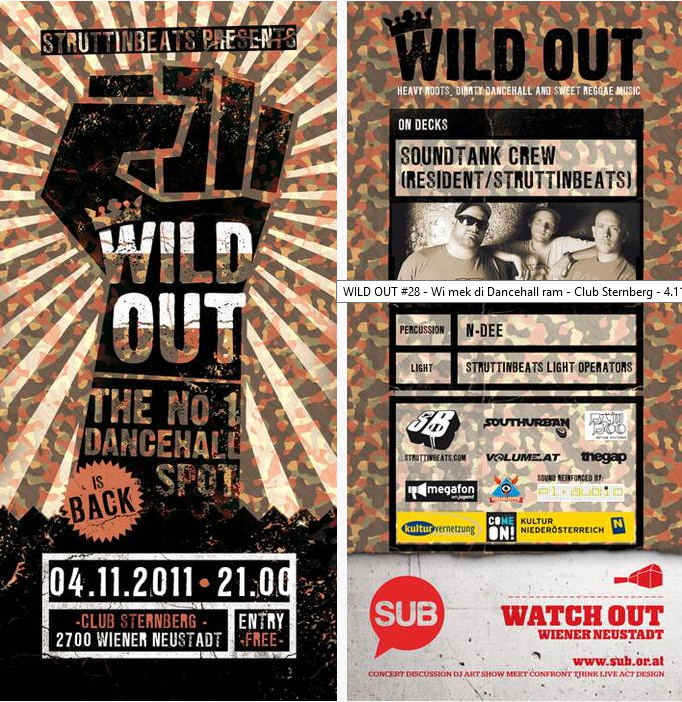 WILD OUT #28 – Wi mek di Dancehall ram – Club Sternberg – 4.11.11