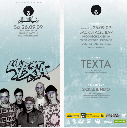 All Day Funk: Texta live @ Backstage – 26.9.09